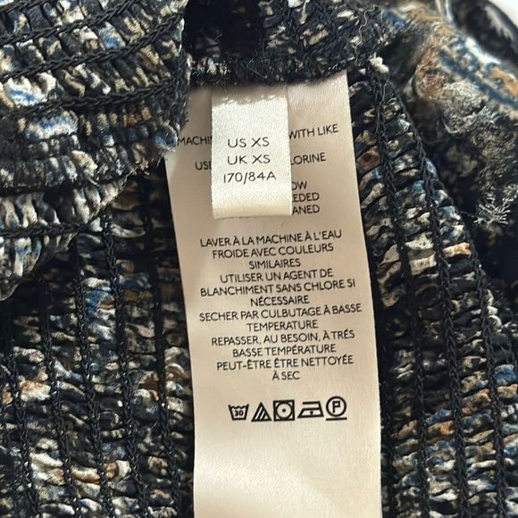 Free People Santiago Bohemian Sheer Paisley Long Frayed Sleeve Blouse XS Women - Picture 7 of 11